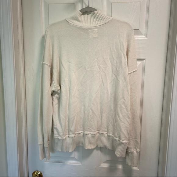 Cream Sweater with Button Collar - Picture 3 of 3